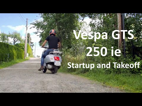 Vespa GTS 250ie start and take off. Original exhaust.
