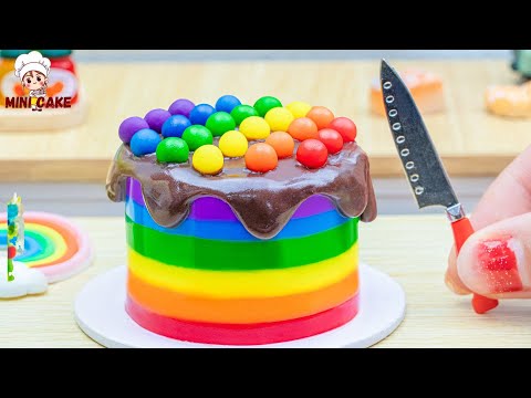 Amazing Miniature Rainbow Buttercream Cake Decorating 🌈 POP IT CAKE Dessert | Mini Cake
