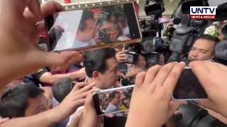 Former House Speaker Martin Romualdez arrives at the ICI office I October 14, 2025