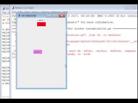 Customizing a Window  in Python