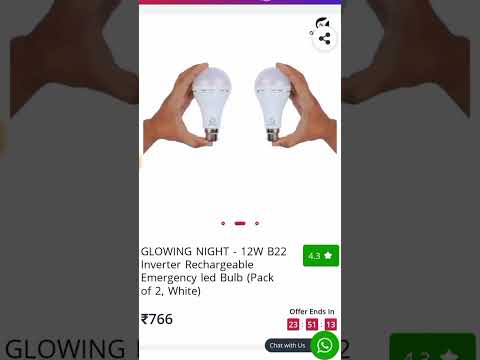 glowing night 12w B22 inverter rechargeable emergency LED bulb #shorts