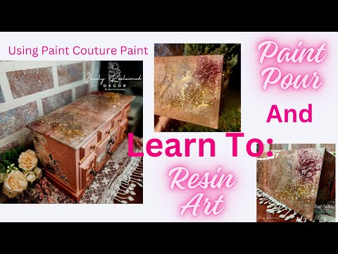 How To Paint Pour and Coat With Resin on a Jewelrybox Top / Resin Art Using Paint Couture Products