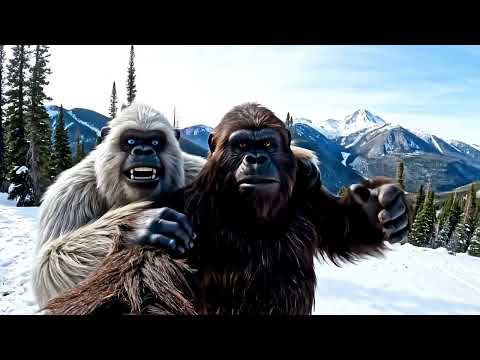 Bigfoot vlogging with yeti in the Himalayans #ai #aivideo #aigenerated #gemini #bigfoot #vlogs #yeti