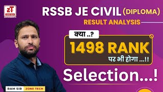 RSSB JE Result 2025 | RSMSSB JE Civil (Diploma) Result, Rank & Selection with Ram Sir ZONE TECH
