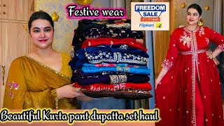 Flipkart Freedom sale upto 80% off Festive wear kurta pant dupatta haul @poojachoyal7135 