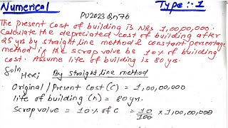Unit:7 | Valuation | Types:1 | Constant Percentage & Straight line method | Prashant YT | TU,PU,PoU