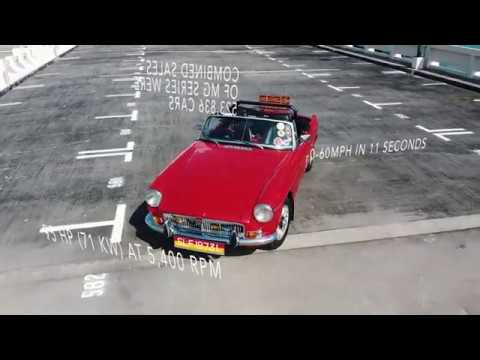 Aerial view of 1970 MGB Roadster