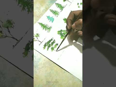 How to paint quick trees with watercolor! #watercolour #trees
