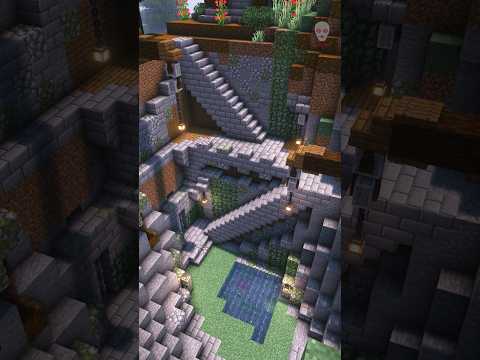 Build Part 6 🪨 Ravine Stairs Minecraft