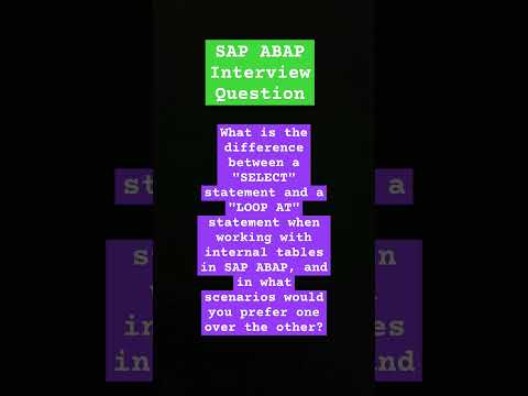 ABAP interview Question ❓ #sapabap #saplearnercommunity