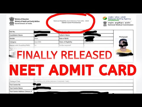NTA LATEST UPDATE - NEET ADMIT CARD FINALLY RELEASEDℹ️ | NEET 2023