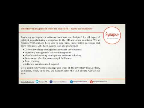 Inventory management software solutions - SynapseWebSolutions