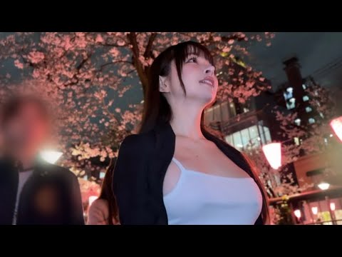 ノーブラお花見散歩してたら視聴者が乱入してきました