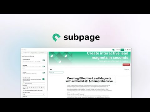 Subpage Review (Simple Way to Build Your List with Lead Magnets and AI) Subpage AI Review