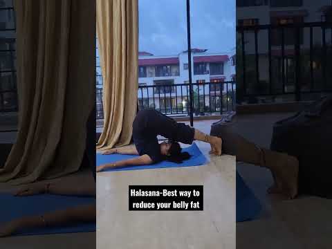 Yoga for belly fat! #halasana #yoga #ytshorts #reels #youtube #bellyfat #fatloss #yogapractice