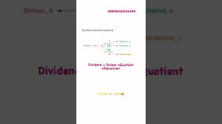 Euclid’s division algorithm | Euclid’s division lemma | math| #math #maths #education #study #tricks
