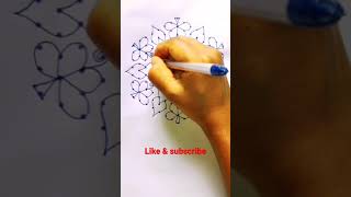 Beautiful rangoil kolam 15×8 dots rangoil designs kolam#short #15dotsrangoli #15dotskolam#rangoliart