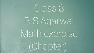 Class 8 R S Agarwal math exercise (Chapter) 3 E     Square And Square root chapter