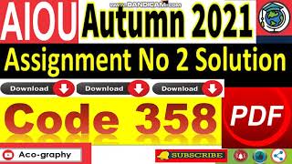 ⏩ AIOU Code 358 Solved Assignment No.2 Autumn 2021 || APPAREL DESIGN || Level: FA/ I.Com