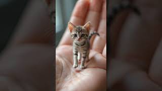 Watch This TINY CAT Walk on a HUMAN HAND! 🐾 #TinyCat #FingerCat #MiniAnimals #AIAnimals #catshorts
