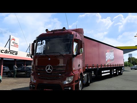 ETS2 1.40 VIAGEM DE FERNANDOPOLIS SP, PARA APARECIDA DO TABOADO MT,LEVANDO BAU DA BRAHMA, MAPA RBR.