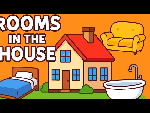 Learn Rooms in the House for Kids 🏡 | Bedroom, Kitchen, Bathroom & Living Room | Fun Learning Video