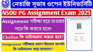 NSOU PG Online Assignment Exam 2025 | NSOU PG Assignment Answer | How to Download Assignment Challan