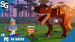 Minecraft Bedrock Add-on Birthday Adventure Co-Op Gameplay (No Commentary) | Dinosaur Dimension