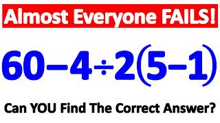 Almost Everyone FAILS This Tricky Math Problem! Can YOU Find The Correct Answer? 🤔
