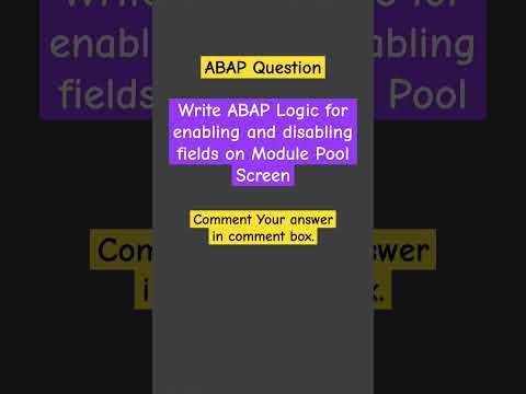 Write ABAP Logic for this Question | Comment Your Answer| #sapabap #abap #sap #hana #sapconsultant