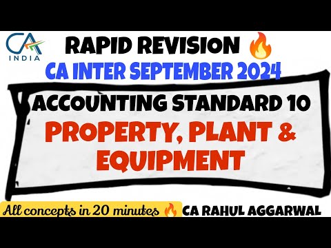 Accounting Standard 10 | Property, Plant & Equipment| Rapid Revision | One Shot | CA Rahul Aggarwal