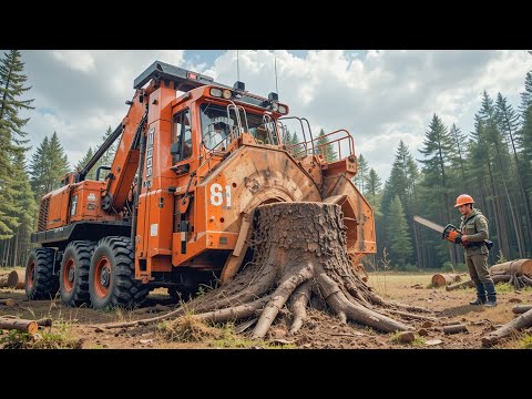 Insane 750HP Stump Grinding Machines Devouring Whole Tree - Heavy Duty Wood Chipping & Stump Crusher