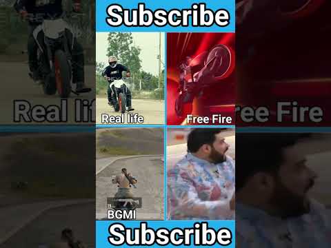 getting off the bike in Real life vs free fire vs bgmi😂 #shorts#freefire#viral