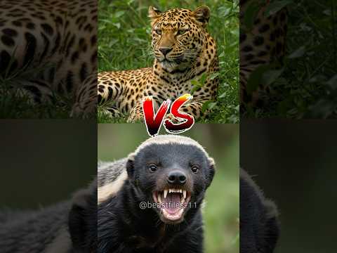 Who wins in a fight, the honey badger or the leopard ! #wildanimals #shorts #leopard #reels