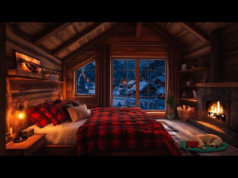 Sleep in a Dreamy Winter Lodge | Fireside Dreams & Snowy Silence Perfect for Deep Sleep | ASMR