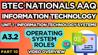 BTEC Nationals IT AAQ | Unit 1 IT | Systems | "A3.2 OPERATING SYSTEM  ROLES" | P10 | Video Overview
