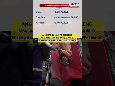 Presyo ng mga produktong petrolyo, inaasahang muling bababa sa March 18