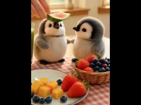 Eat more fruits to keep healthy #cute #adorable #pet #penguin #babyanimals #fluffy
