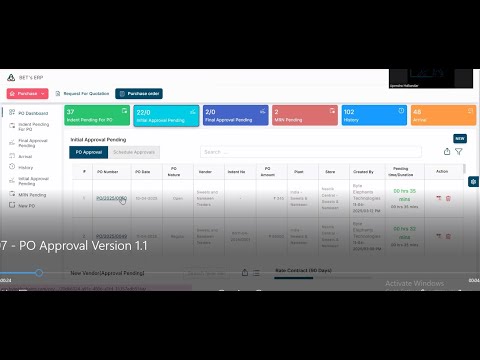 BETs ERP | 07 - Purchase Order Approval | Inventory/Procurement Module