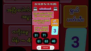 2d (6.10.25 To 10.10.25)တပတ်စာကဒ်💯💯 တင်တိုင်းတွေ့ရအောင် subscribe နှိပ်ထားပါ🙏🙏 #2d #shorts #2025