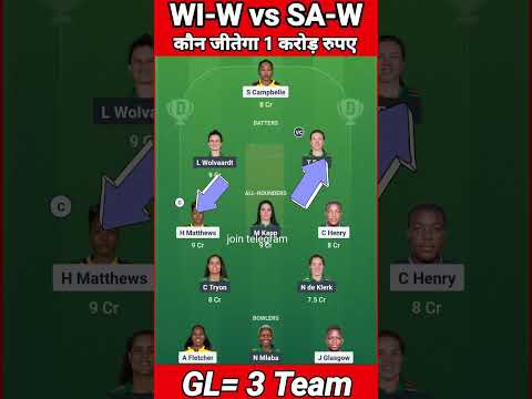 WI W vs SA W Dream11 Team, WI W vs SA W Dream11 Prediction, WI W vs SA W 2nd T20I Dream11 Prediction