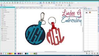 Wilcom Hatch: Free-Standing Monogram Key Fob