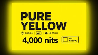 4K Ultra Pure Yellow Screen | Solid Color Yellow Background | 4000nits | Display Test & Calibration