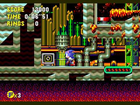 Sonic CD - Collision Chaos Zone Kega Fusion Gameplay 2 (JP)