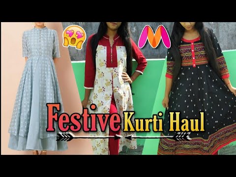 Myntra Kurti Haul | Myntra Festive Haul- Kurti, Kurta Set | Try On Haul #Myntra Diwali | SkyIsReal