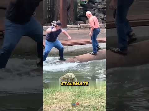 Experience vs Youth: $10,000 Floating-Log Showdown  #Shorts