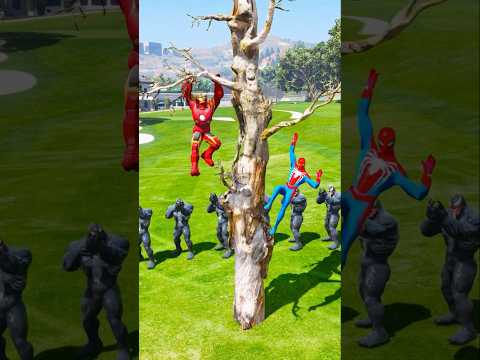 GTA V SPIDER-MAN & IRON MAN SAVE HULK FROM VENOM BROTHERS #shorts #gta5