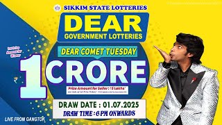 LOTTERY LIVE DEAR 6 PM 01.07.2025 SIKKIM STATE LOTTERY LIVE DRAW LOTTERY SAMBAD LIVE FROM GANGTOK