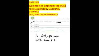 GATE 2026 Geomatics Engineering Study Materials & Guidance | #GATE2026 #GeomaticsEngineering