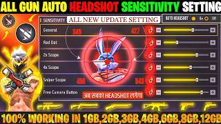Free Fire Auto Headshot Trick 2026 Sensitivity | 2gb, 4gb, 6gb Ram Headshot Sensitivity Setting